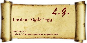 Lauter György névjegykártya